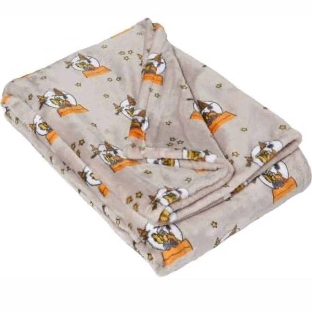 NWT PEANUTS Berkshire 50x70 Halloween Snoopy Witch Woodstock Gray Pet Throw